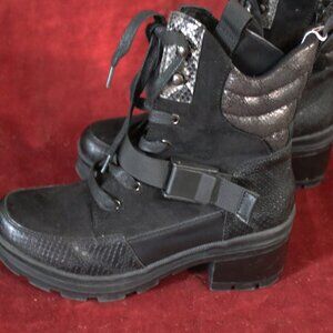 YOKI Suede + Snake Skin Boots